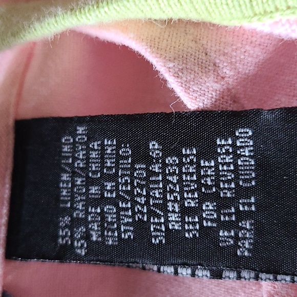 SAG HARBOR VTG PETITE PALE PINK PALM TREE DRESS WITH MATCHING CARDIGAN SWEATER - Picture 14 of 14